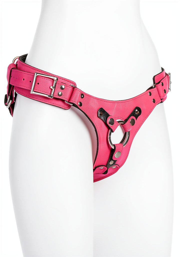 Installing Womens Leather Harness Adjustable Corset Back Nickel Free on a wooden desk