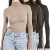 SUNBS Womens Turtleneck Long Sleeve Shirt Soft Stretch Fit-0