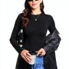 Womens Ribbed Crewneck Tops Premium Knit Fabric Three Pack-3