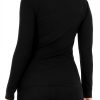 Womens Long Sleeve Crew Neck T-Shirt Soft Micro Waffle-1