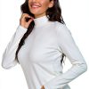 Womens Thermal Long Sleeve Mock Neck Cotton Spandex Top-1