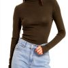 SUNBS Womens Turtleneck Long Sleeve Shirt Soft Stretch Fit-1