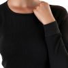Womens Long Sleeve Crew Neck T-Shirt Soft Micro Waffle-3