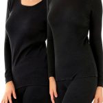 Womens Long Sleeve Crew Neck T-Shirt Soft Micro Waffle-0