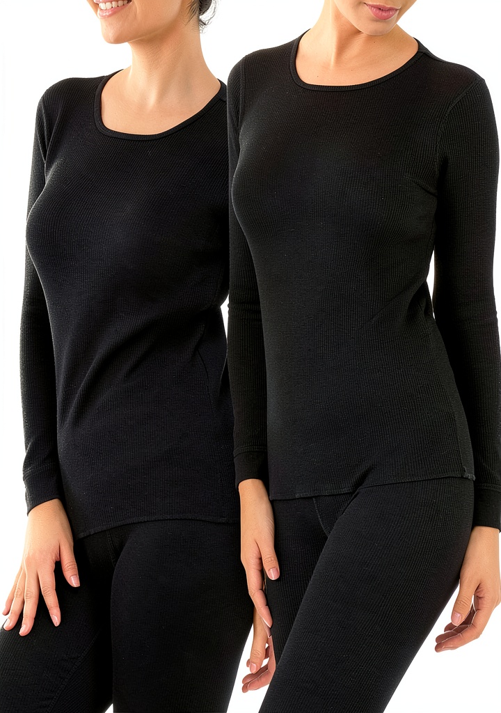Real-life context showing a woman wearing the micro waffle long sleeve tee on a chilly morning outdoors