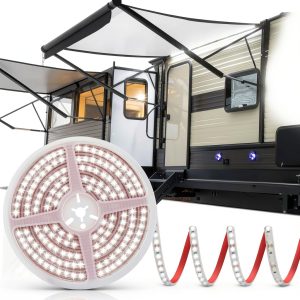 CCBASEBALL 20FT RV Awning LED Light Strip – Cuttable, Waterproof, 2835-0