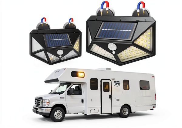 Magnetic Solar RV Light EJYTRVT 100 LED Motion Sensor Waterproof Lamp-0