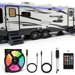 Vbakor Smart RV Awning LED Strip Light 20FT Multicolor Remote-0