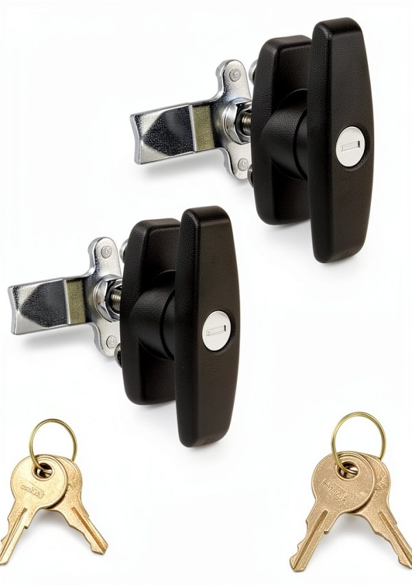 T-Handle Door Lock 2PCS WJSKDQ Zinc Alloy Latch for Garage & Shed-0