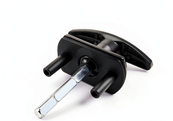 T-Handle Garage Door Lock Micro Trader Black 35mm Spigot 75mm Spindle-3