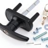T-Handle Garage Door Lock Micro Trader Black 35mm Spigot 75mm Spindle-0