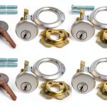 Garage Door Rim Cylinder Lock Indus Hardware 4‑Lock Set with 12 Keys-0