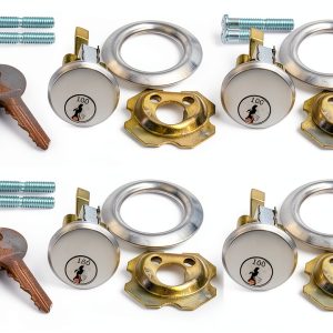 Garage Door Rim Cylinder Lock Indus Hardware 4‑Lock Set with 12 Keys-0