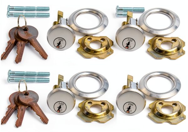 Garage Door Rim Cylinder Lock Indus Hardware 4‑Lock Set with 12 Keys-0