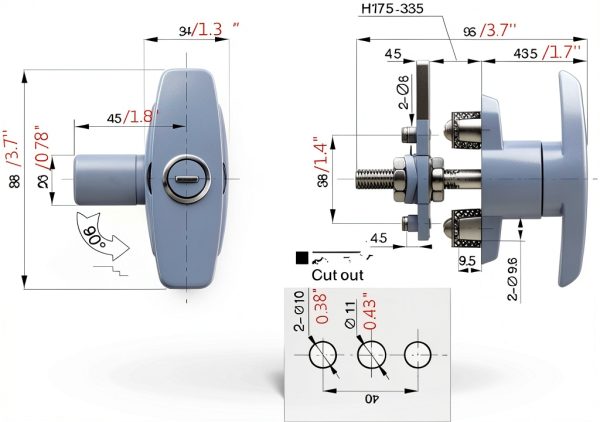 T-Handle Door Lock 2PCS WJSKDQ Zinc Alloy Latch for Garage & Shed-6