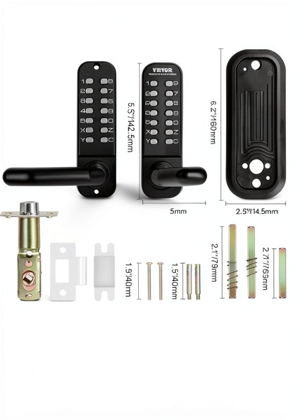 Mechanical Keyless Entry Door Lock VEVOR 14 Digit Zinc Alloy-7