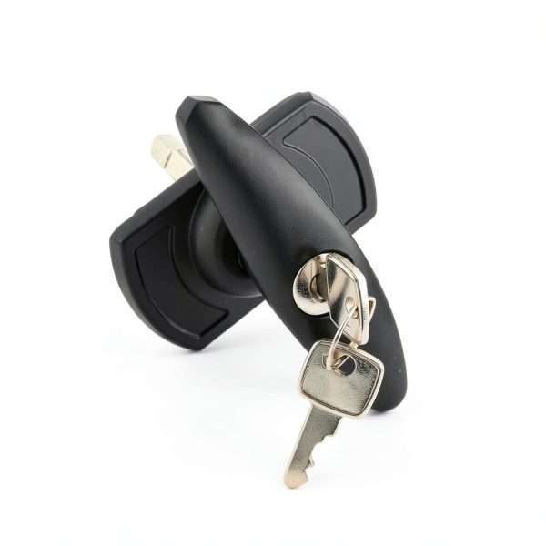T-Handle Garage Door Lock Micro Trader Black 35mm Spigot 75mm Spindle-5