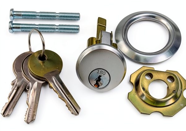 Garage Door Rim Cylinder Lock Indus Hardware 4‑Lock Set with 12 Keys-1