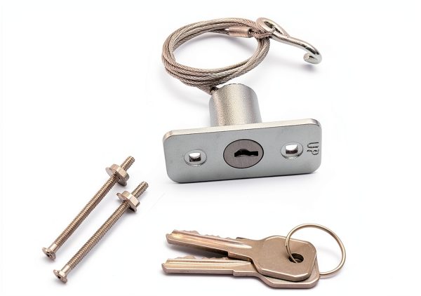 Emergency Release Lock Kit Wawory Garage Door Opener with 2 Keys-4