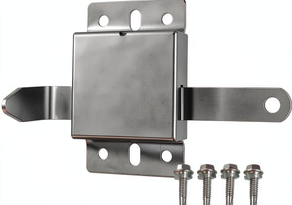 Garage Door Side Lock Inside Deadlock for Most Garage Door Galvanized Steel -1pack, Silver-0