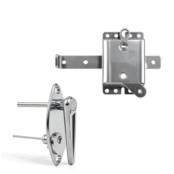 Garage Door Lock Kit Universal L-Handle Lock with Inside Side Latch Keys Garage Door Repair Parts Replacement Hardware Kit for Home Improvement-1