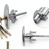 Garage Door T-Handle Lock with 4 Keys, T-Handle Universal Replacement Lock for Garage Camper Door, Silver-1