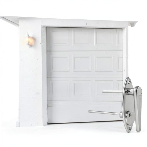 Garage Door Lock Kit Universal L-Handle Lock with Inside Side Latch Keys Garage Door Repair Parts Replacement Hardware Kit for Home Improvement-4