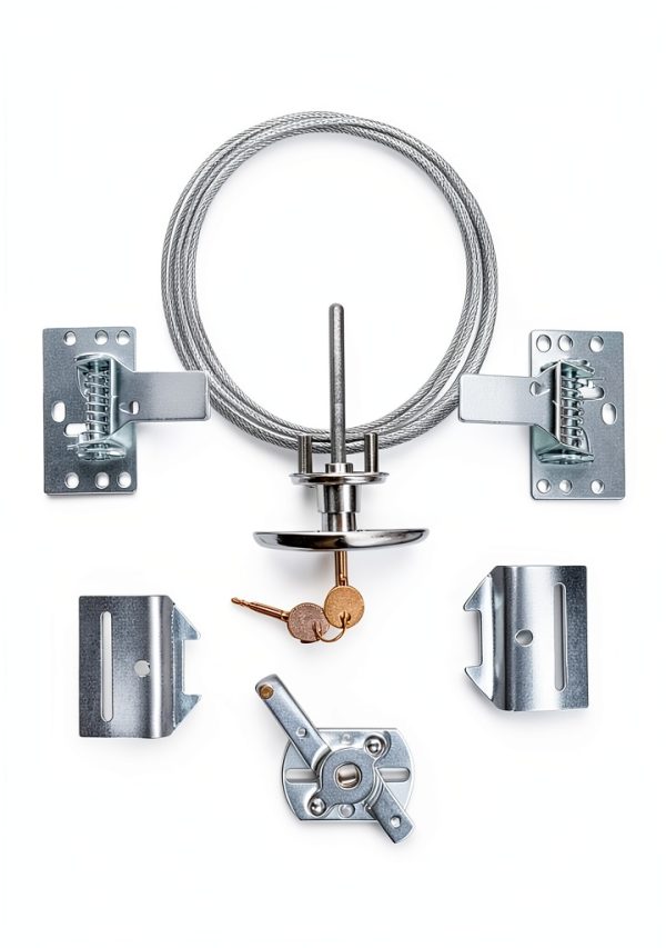 Garage Door Lock Kit KYJIANY Metal Silver Set with Spring Latch-1