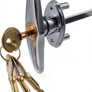 Garage Door T-Handle Lock with 4 Keys, T-Handle Universal Replacement Lock for Garage Camper Door, Silver-0