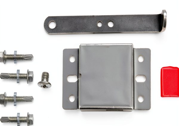 Garage Door Side Lock Inside Deadlock for Most Garage Door (single garage or double garage) Galvanized Steel -1 pack, Silver finish with pvc cover-1