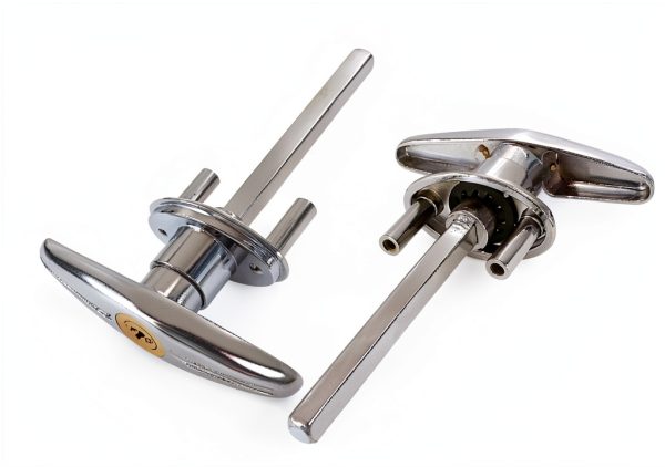 Garage Door T-Handle Lock with 4 Keys, T-Handle Universal Replacement Lock for Garage Camper Door, Silver-2
