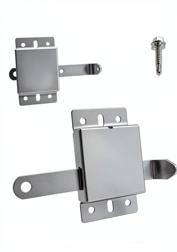 Garage Door Side Lock Inside Deadlock for Most Garage Door Galvanized Steel -1pack, Silver-1