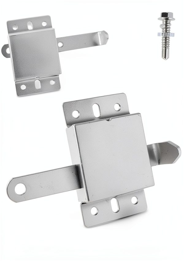 Garage Door Sidelock 2 Pack by Wedelweib - Silver, Modern Deadbolt-2