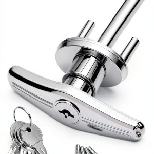 Garage Door Lock T-Handle by Ojeemii, Zinc Alloy with 4 Keys and Bolts-0