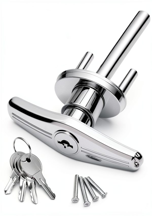 Garage Door Lock T-Handle by Ojeemii, Zinc Alloy with 4 Keys and Bolts-0