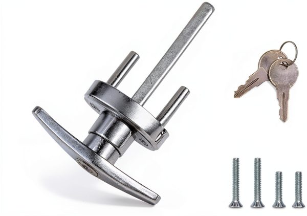 Garage Door T Handle Lock with 2 Keys and Mounting Bolts by Wedelweib-0